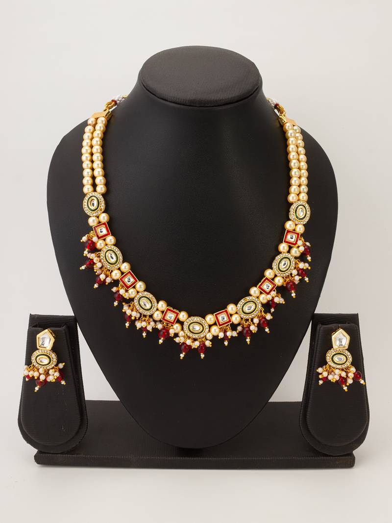 royal kundan pearl necklace set