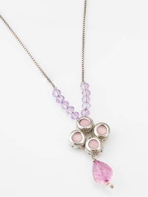 silver tone pink kundan necklace 3