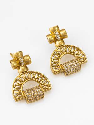 gold plated half moon necklace set 2