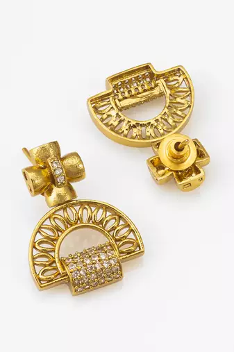 gold plated half moon necklace set