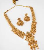 gold plated elephant necklace set