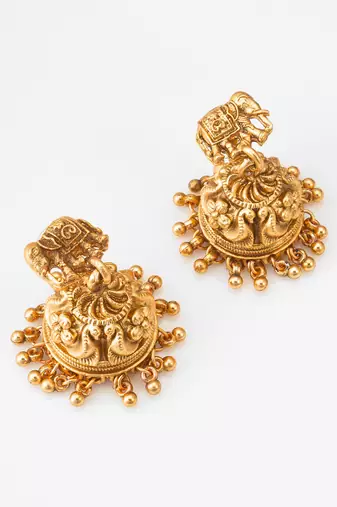 gold plated elephant necklace set