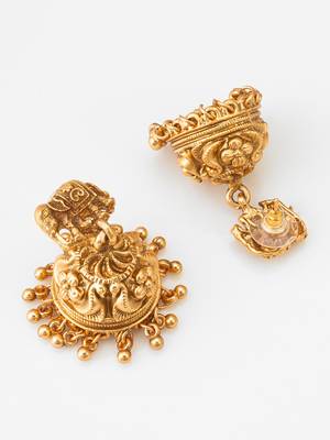 gold plated elephant necklace set 3
