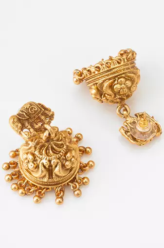 gold plated elephant necklace set