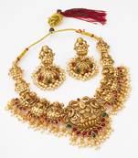 antique gold lakshmi necklace set