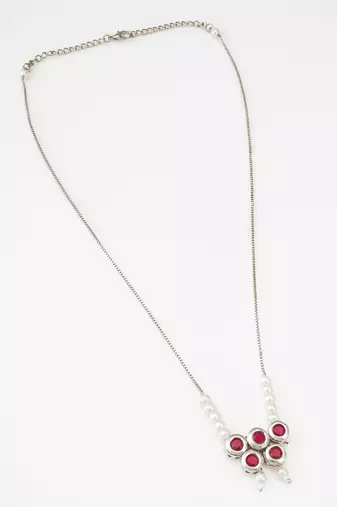 red stone pearl necklace