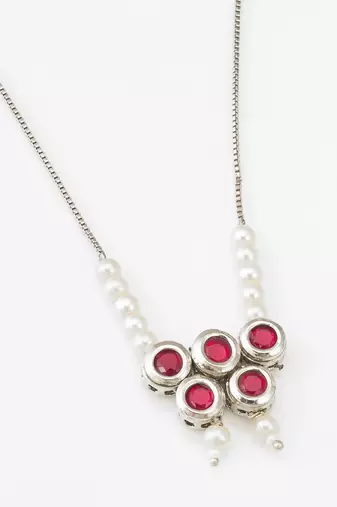 red stone pearl necklace