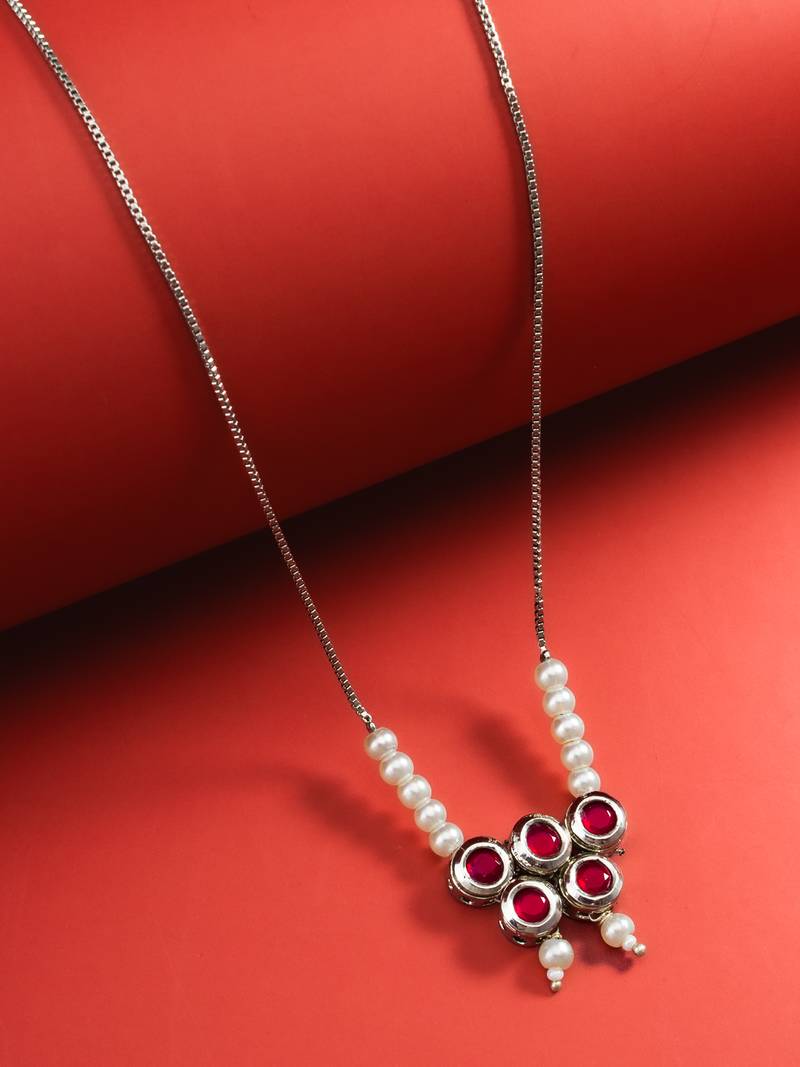 red stone pearl necklace