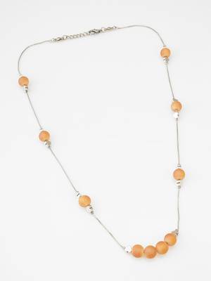 matte orange druzy necklace 1