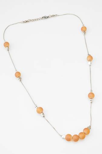 matte orange druzy necklace