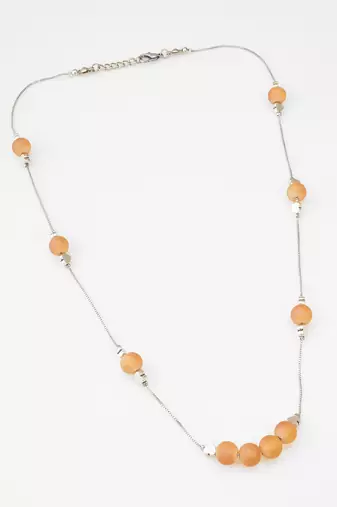 matte orange druzy necklace