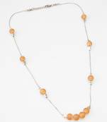 matte orange druzy necklace