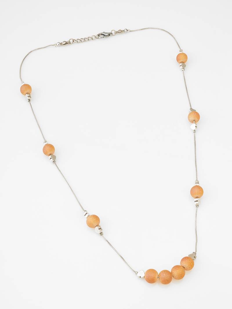 matte orange druzy necklace