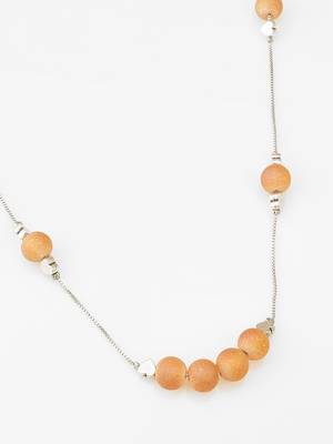 matte orange druzy necklace 2