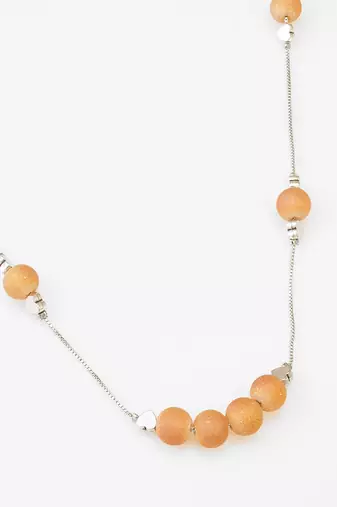 matte orange druzy necklace