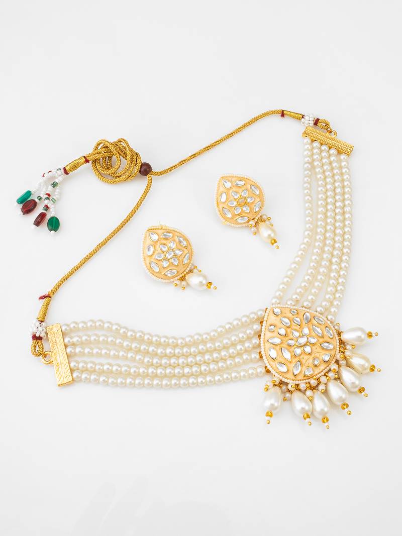 kundan pearl choker set