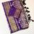 purple tassels on pallu with flower georgette saree