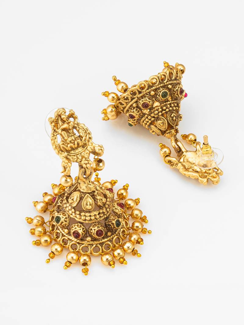 antique gold temple necklace set