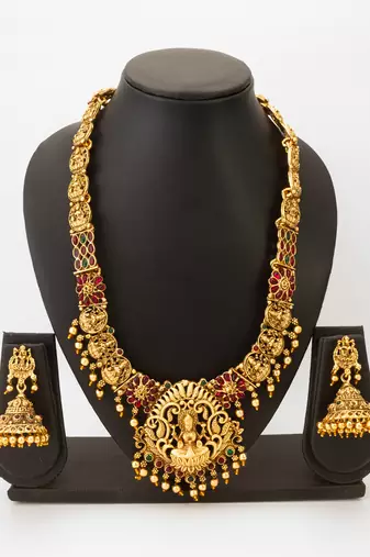 antique gold temple necklace set