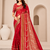 red tassels on pallu with flower georgette saree