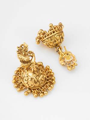 antique gold temple necklace set 4