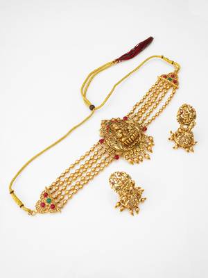 antique gold lakshmi temple set 2