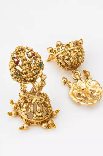 antique gold lakshmi temple set