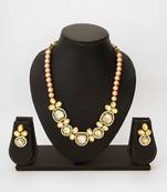 gold tone kundan choker set