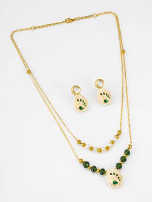 gold tone meenakari necklace set 2