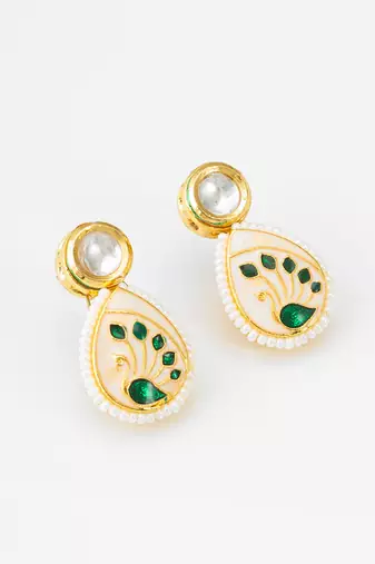 gold tone meenakari necklace set