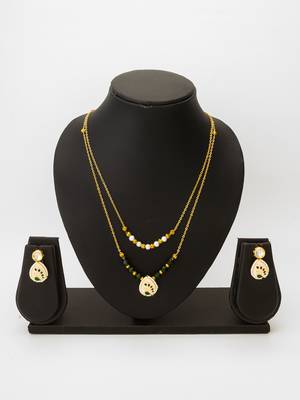gold tone meenakari necklace set 1