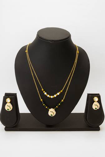 gold tone meenakari necklace set