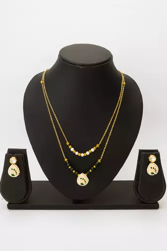 gold tone meenakari necklace set