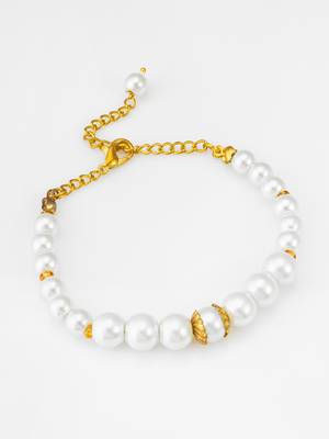 white pearl necklace bracelet set 3