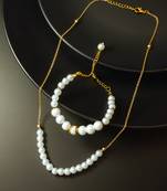 white pearl necklace bracelet set