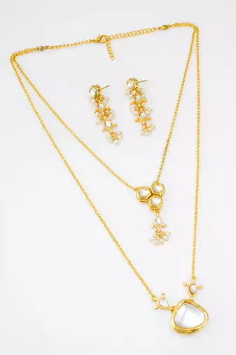 dual layer kundan necklace set