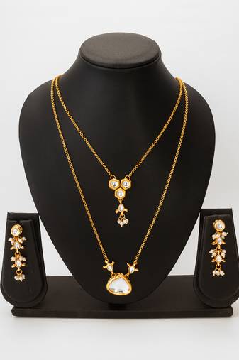 dual layer kundan necklace set