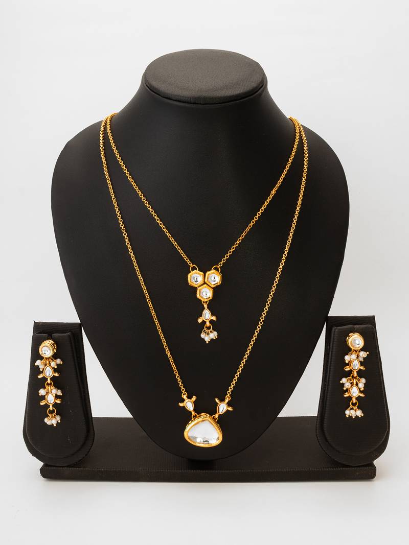 dual layer kundan necklace set
