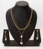 layered white pearl necklace set