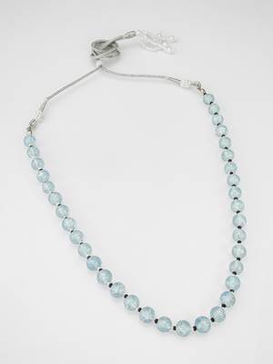 light blue glass bead necklace 2