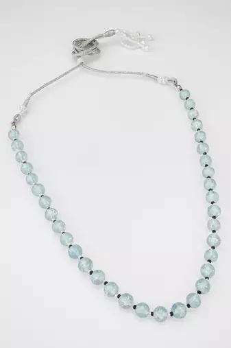 light blue glass bead necklace