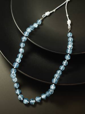 light blue glass bead necklace 3
