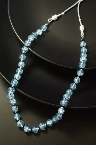 light blue glass bead necklace