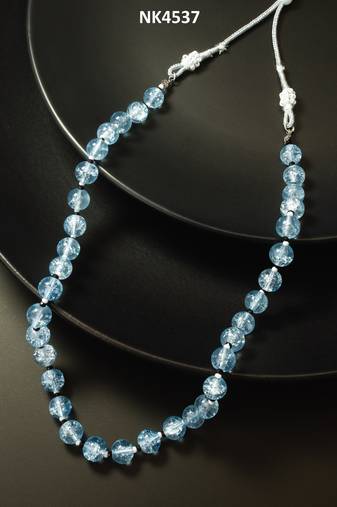 light blue glass bead necklace