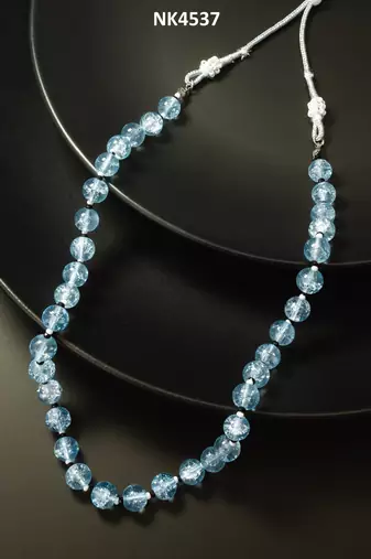 light blue glass bead necklace
