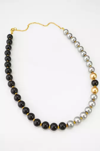 black grey pearl necklace