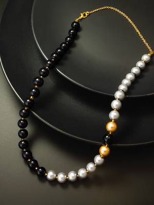 black grey pearl necklace 3