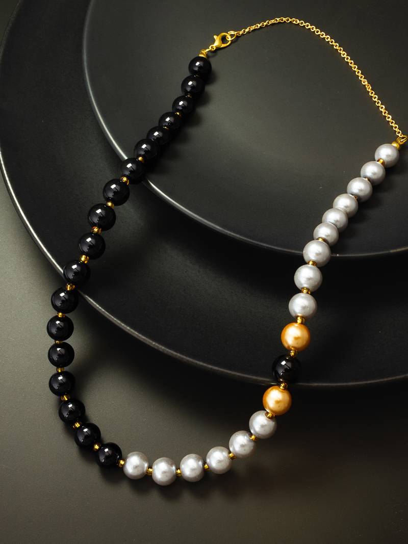 black grey pearl necklace