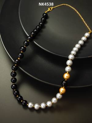 black grey pearl necklace 1