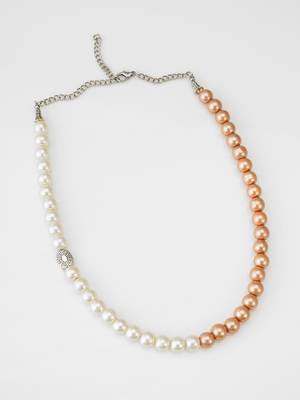 white peach pearl necklace 2